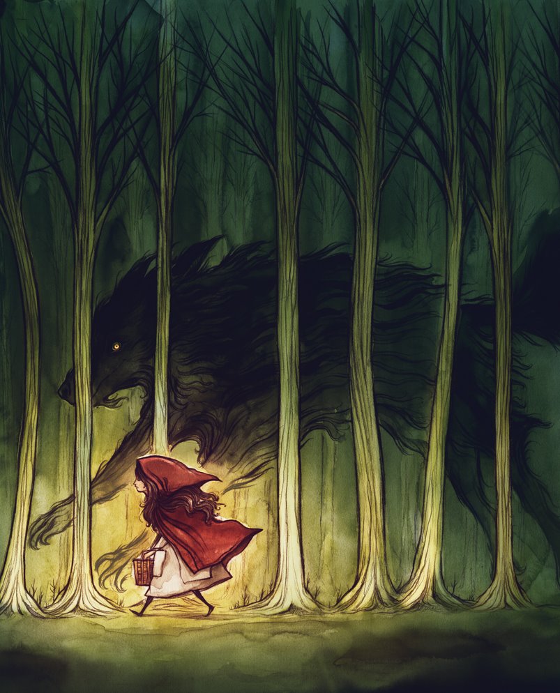 Caperucita Roja, ilustrada por Cory Godbey.